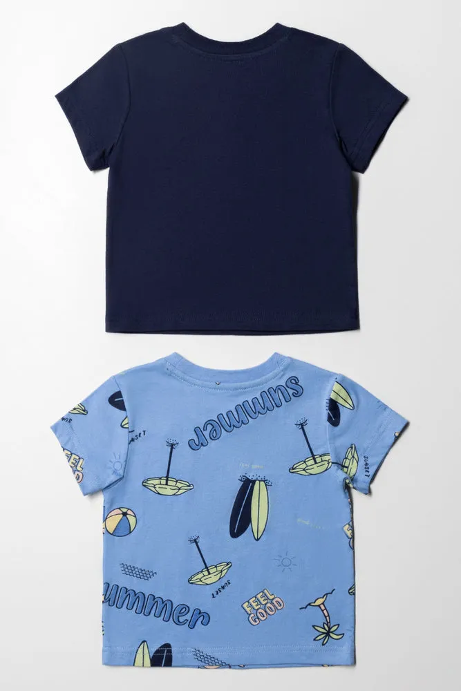 2 Pack Sun And Fun T-Shirts Blue