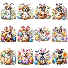 20 Dogs Animals Easter Egg Designs Bundle PNG