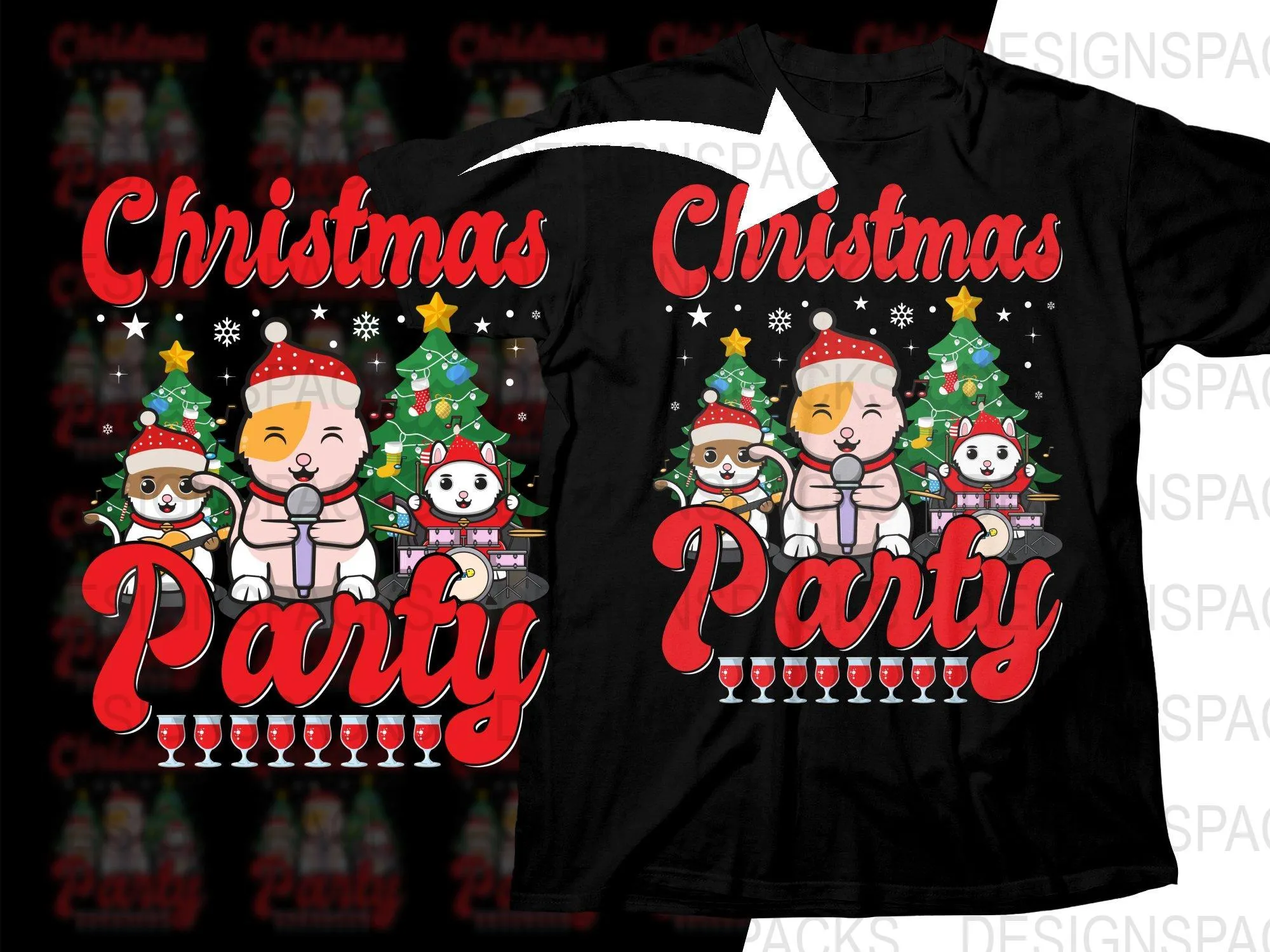 Adorable Christmas Party Png Digital Download Featuring Cute Characters Png Digital Download