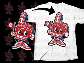 Atlanta Braves Png Digital Download Featuring Fun Cartoon Mascot