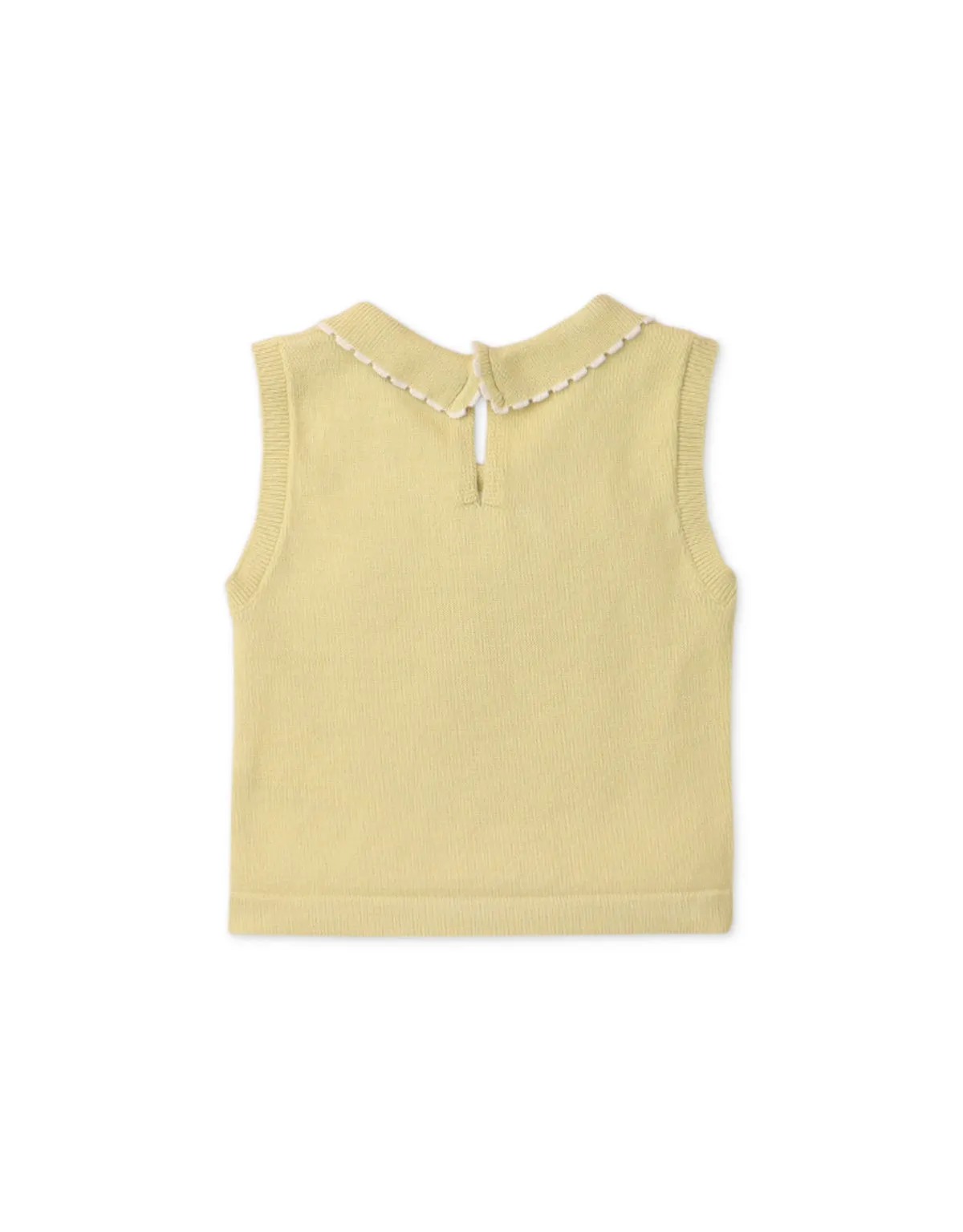 BABY GIRLS KNITTED BLOUSE WITH CONTRAST COLOR TIPPING