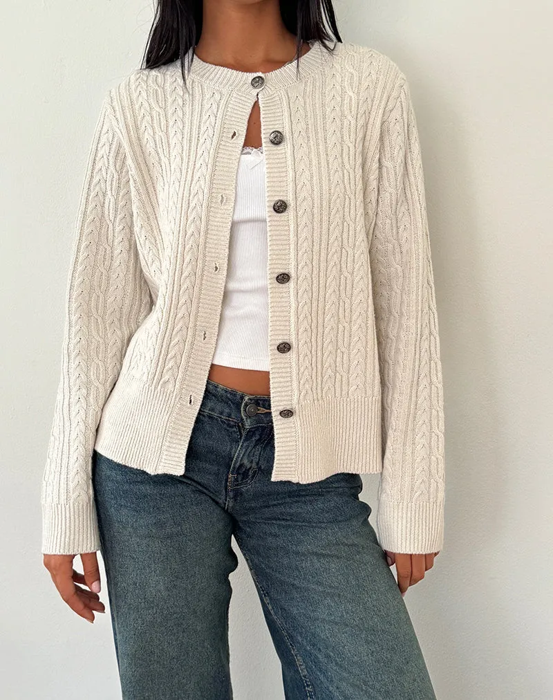 Bavana Cardigan in Ivory