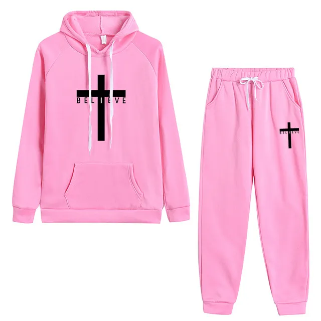 'Believe' Christian Cross Tracksuit Set