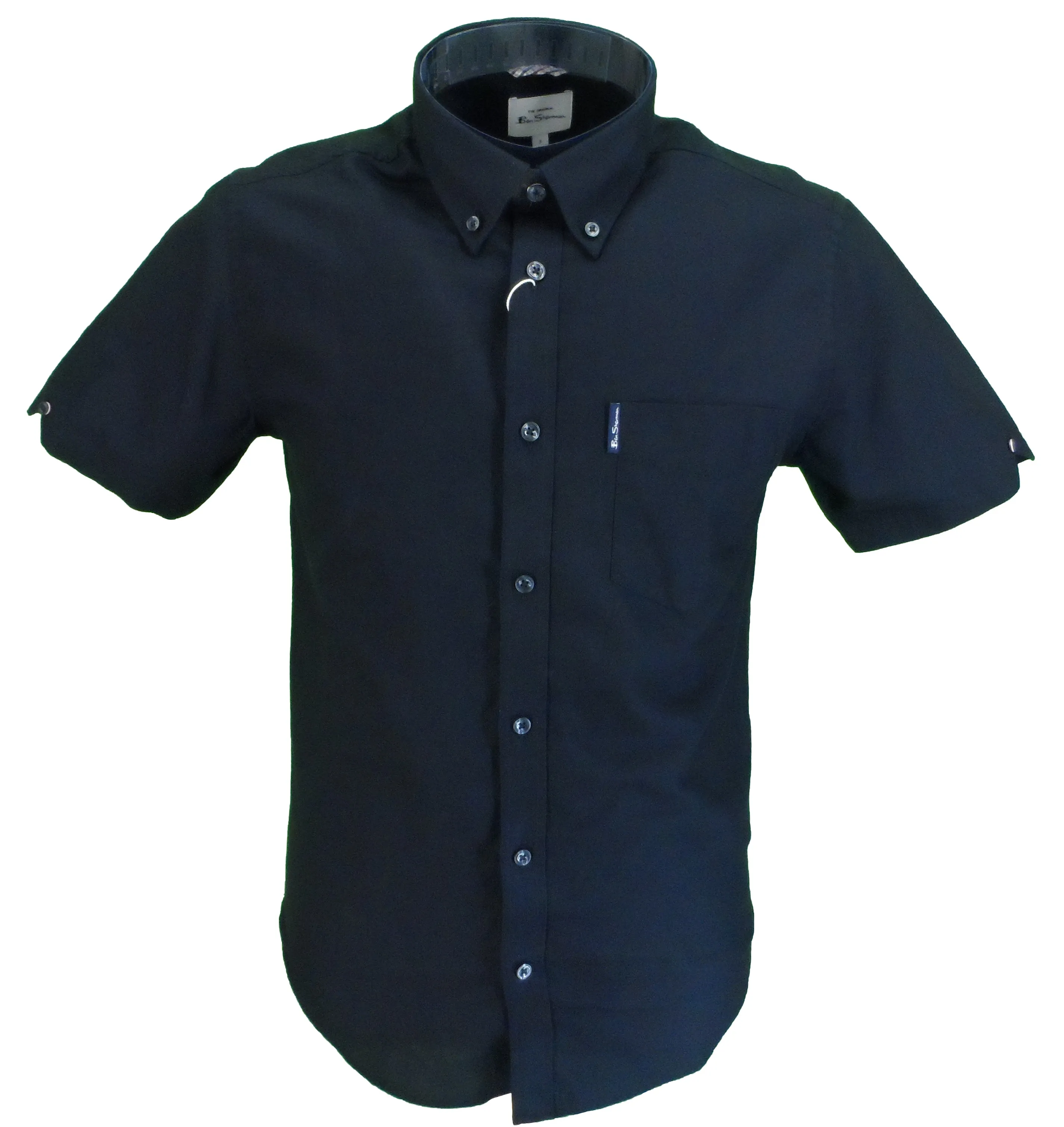 Ben Sherman Mens Black Oxford Short Sleeved 100% Cotton Shirts