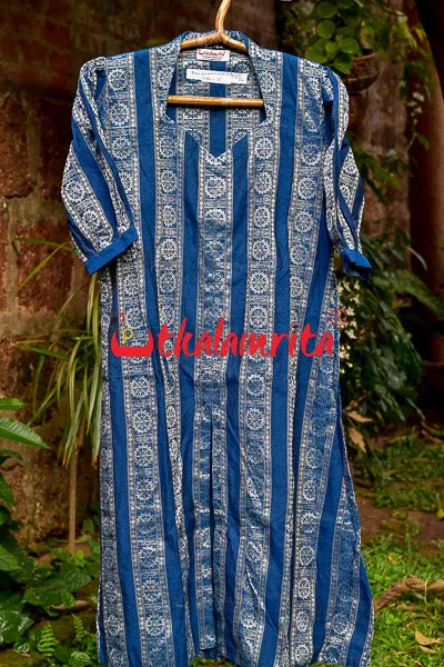 Blue Konark Wheel (Ladies' Kurti)