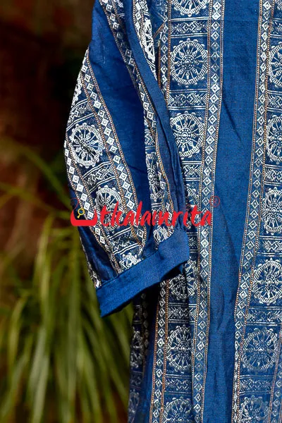 Blue Konark Wheel (Ladies' Kurti)