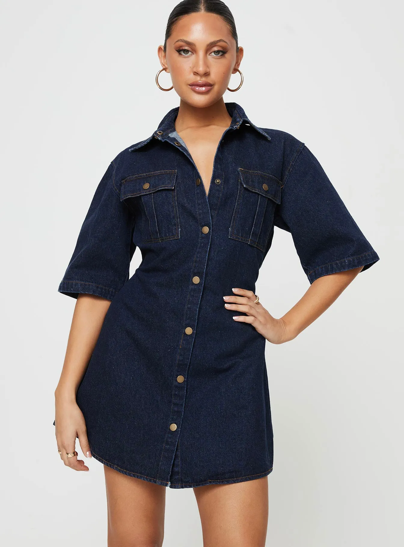 Davro Mini Dress Dark Wash Denim