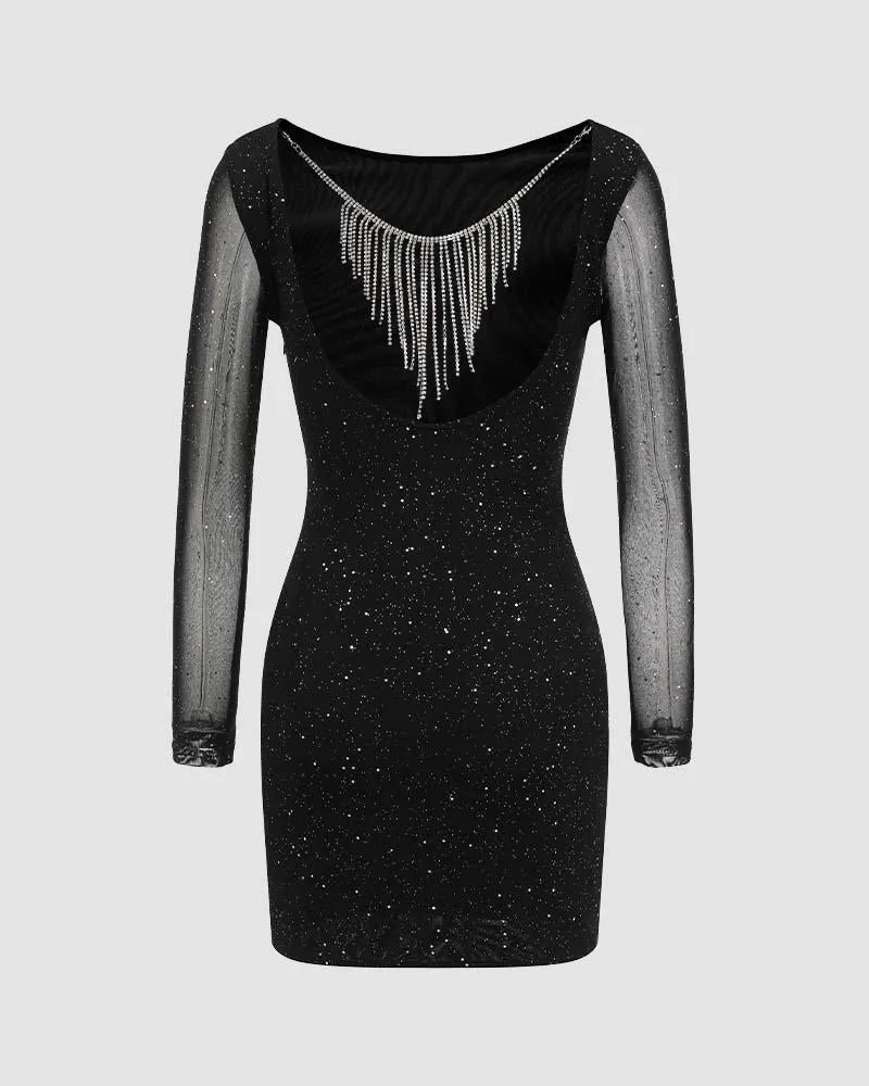 Diva Bejeweled Skater Bodycon Dress