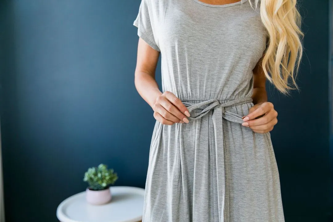 Effortless Knit Tie-Front Dress - ALL SALES FINAL