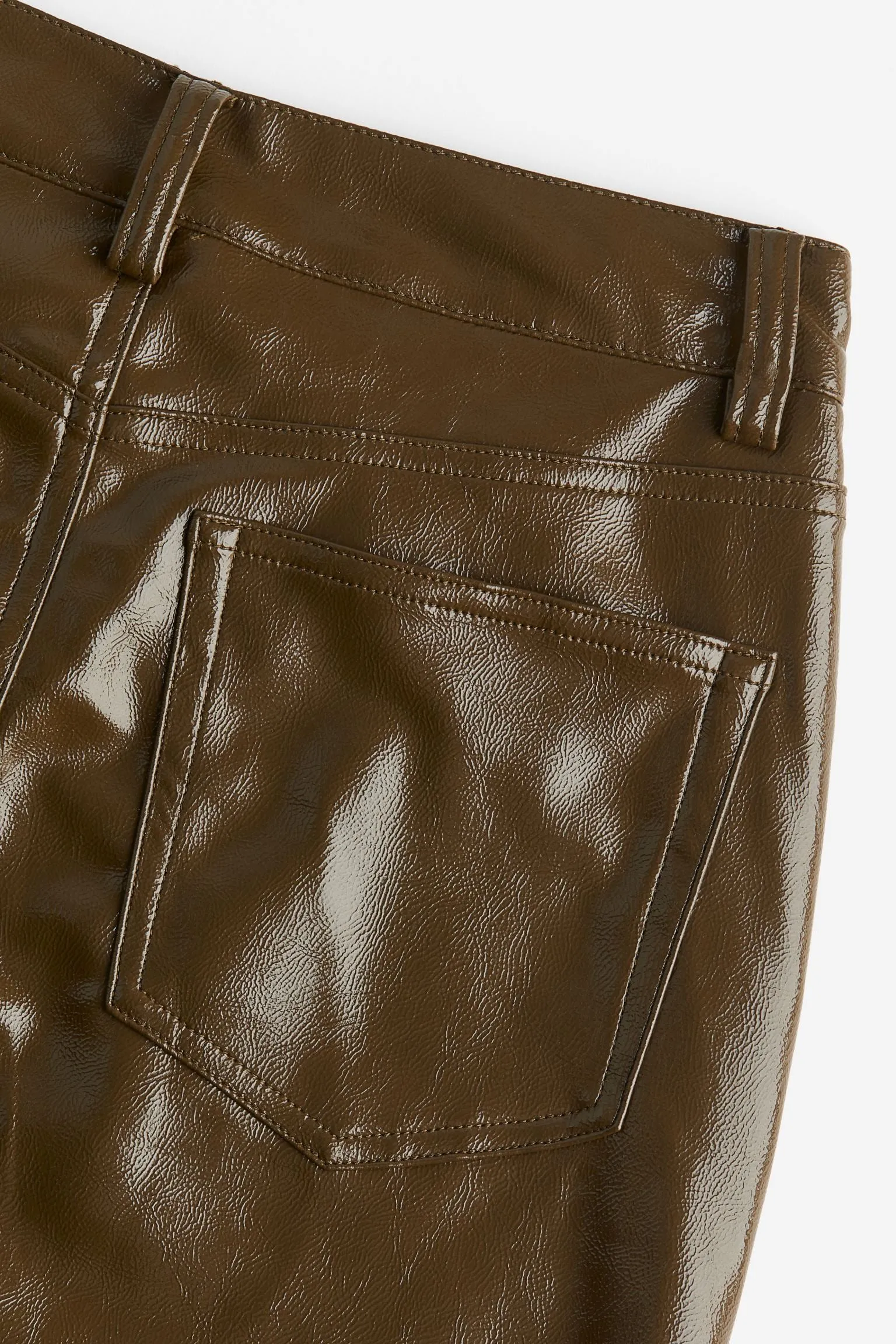 H&M Coated trousers, dark brown