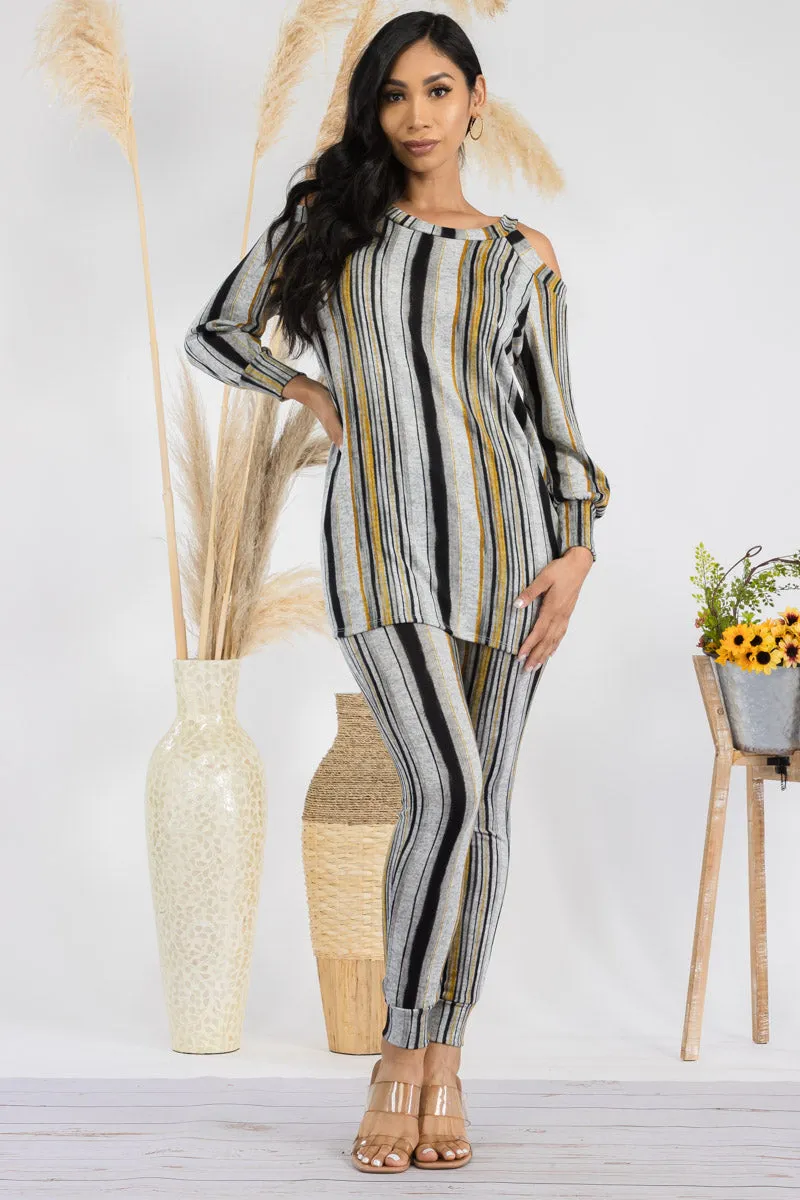 HH669X-STRIPES - 2 PC TOP AND JOGGER SET