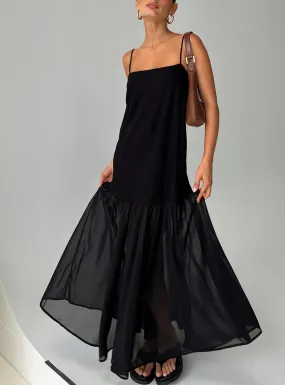 Iskra Drop Waist Maxi Dress Black