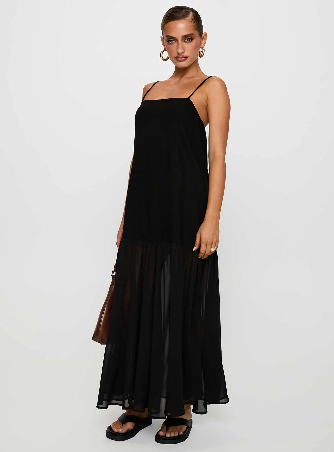 Iskra Drop Waist Maxi Dress Black