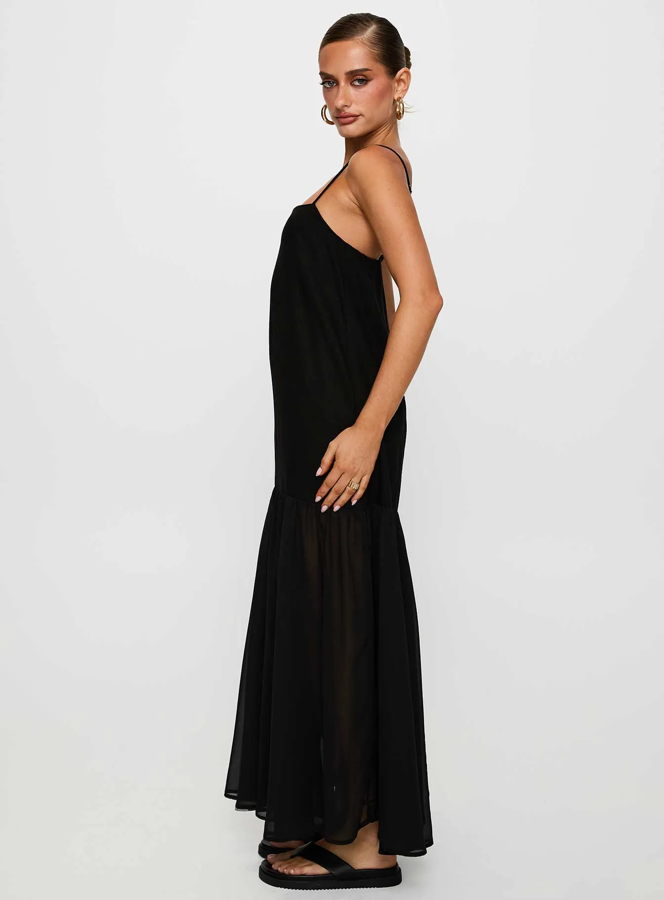 Iskra Drop Waist Maxi Dress Black