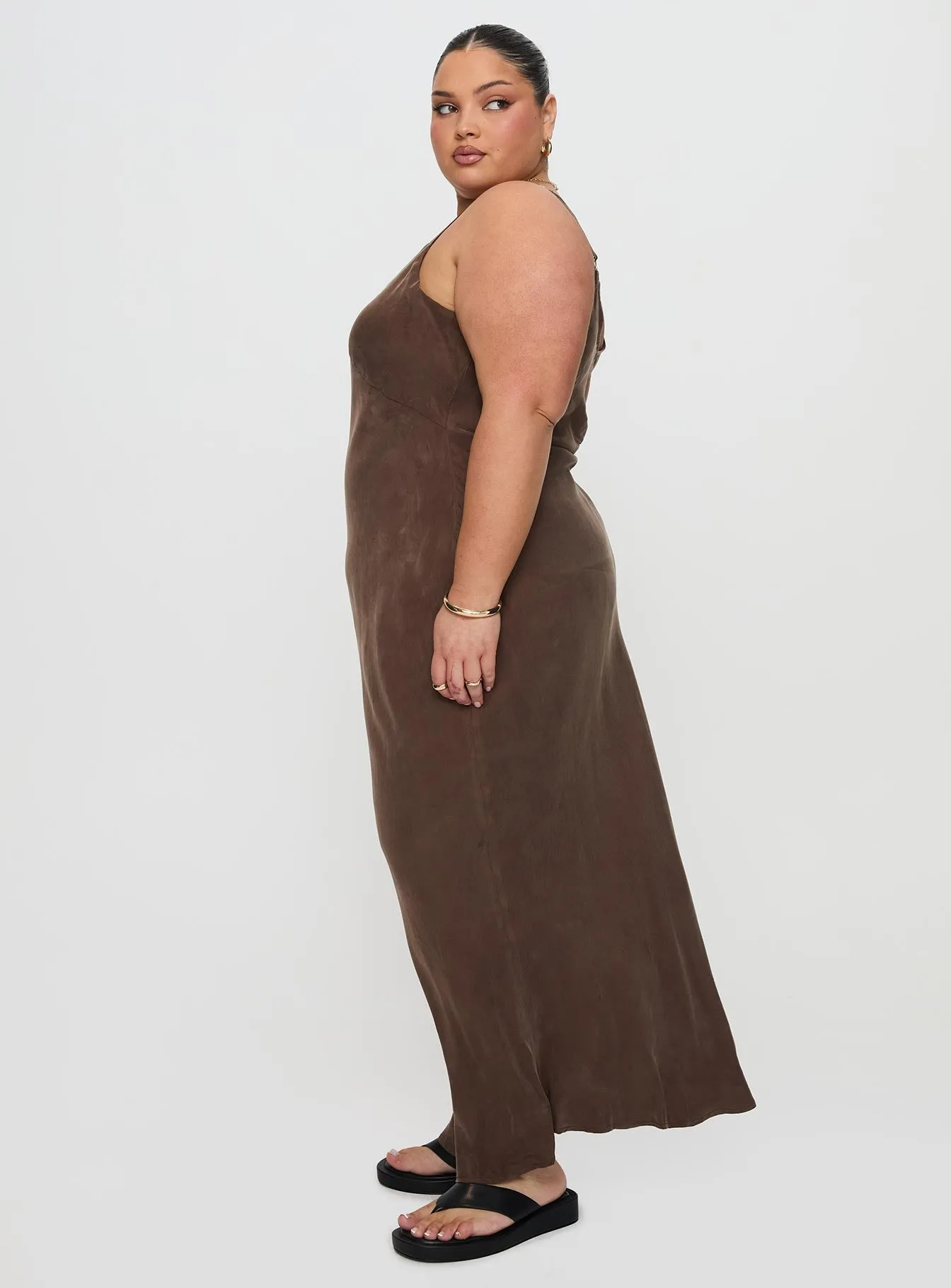 Laurette Maxi Dress Brown Curve