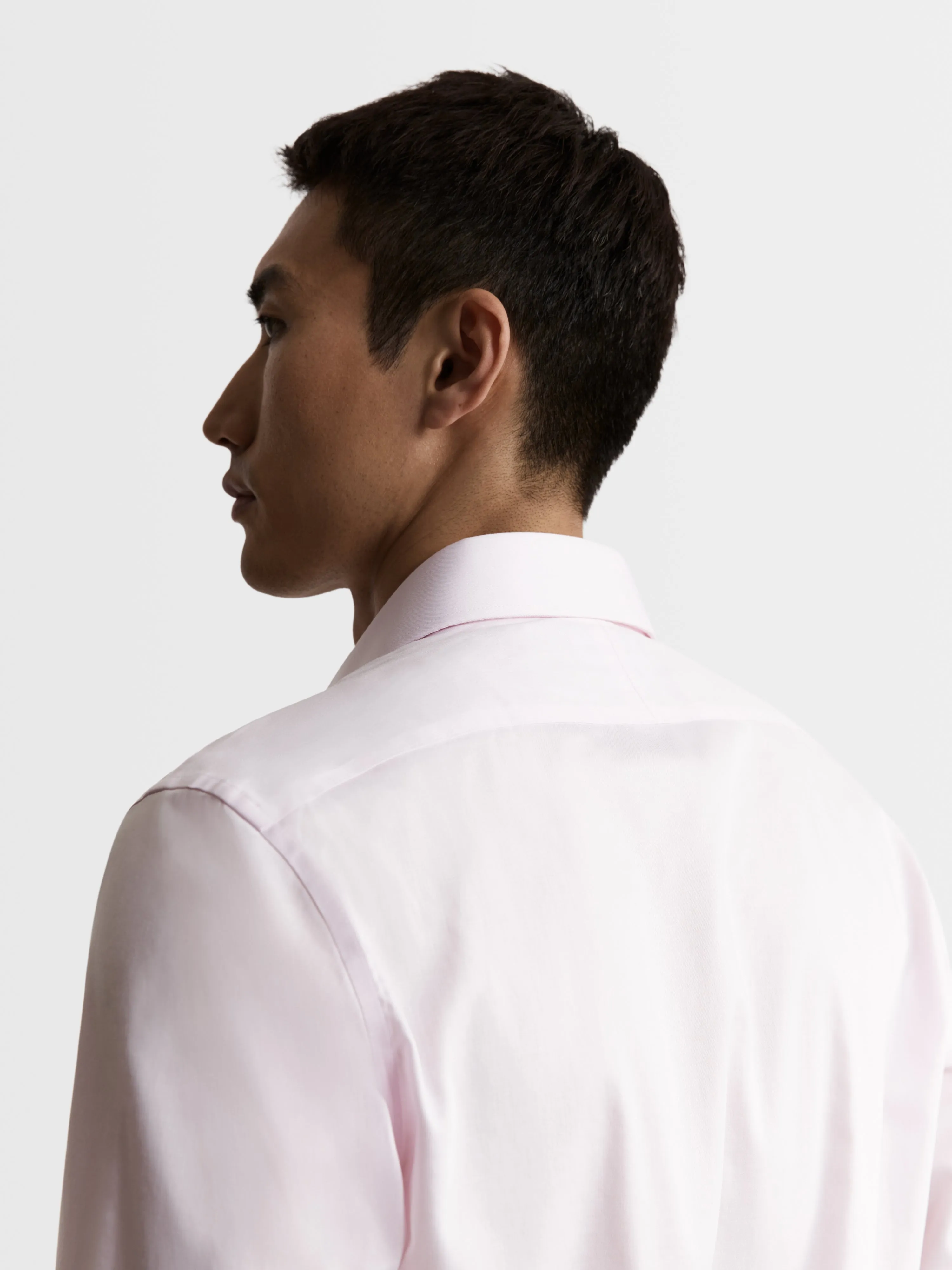 Max Performance Pink Twill Super Fitted Single Cuff Classic Collar Shirt