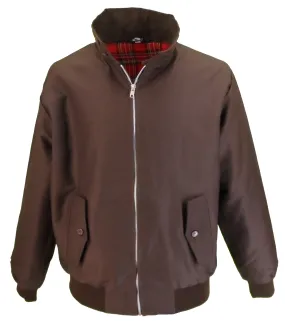 Mens Brown Retro Mod Classic Harrington Jacket