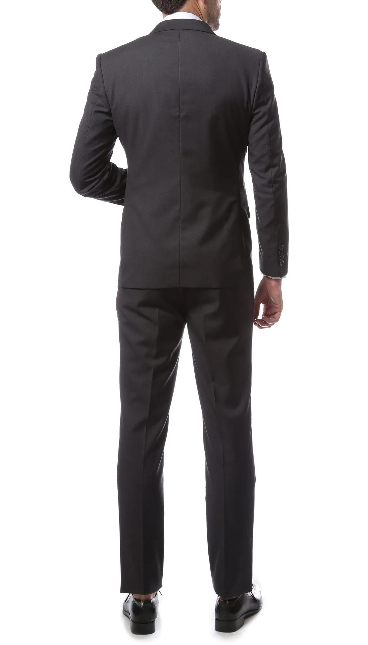 Mens ZNL22S 2pc 2 Button Slim Fit Charcoal Grey Zonettie Suit