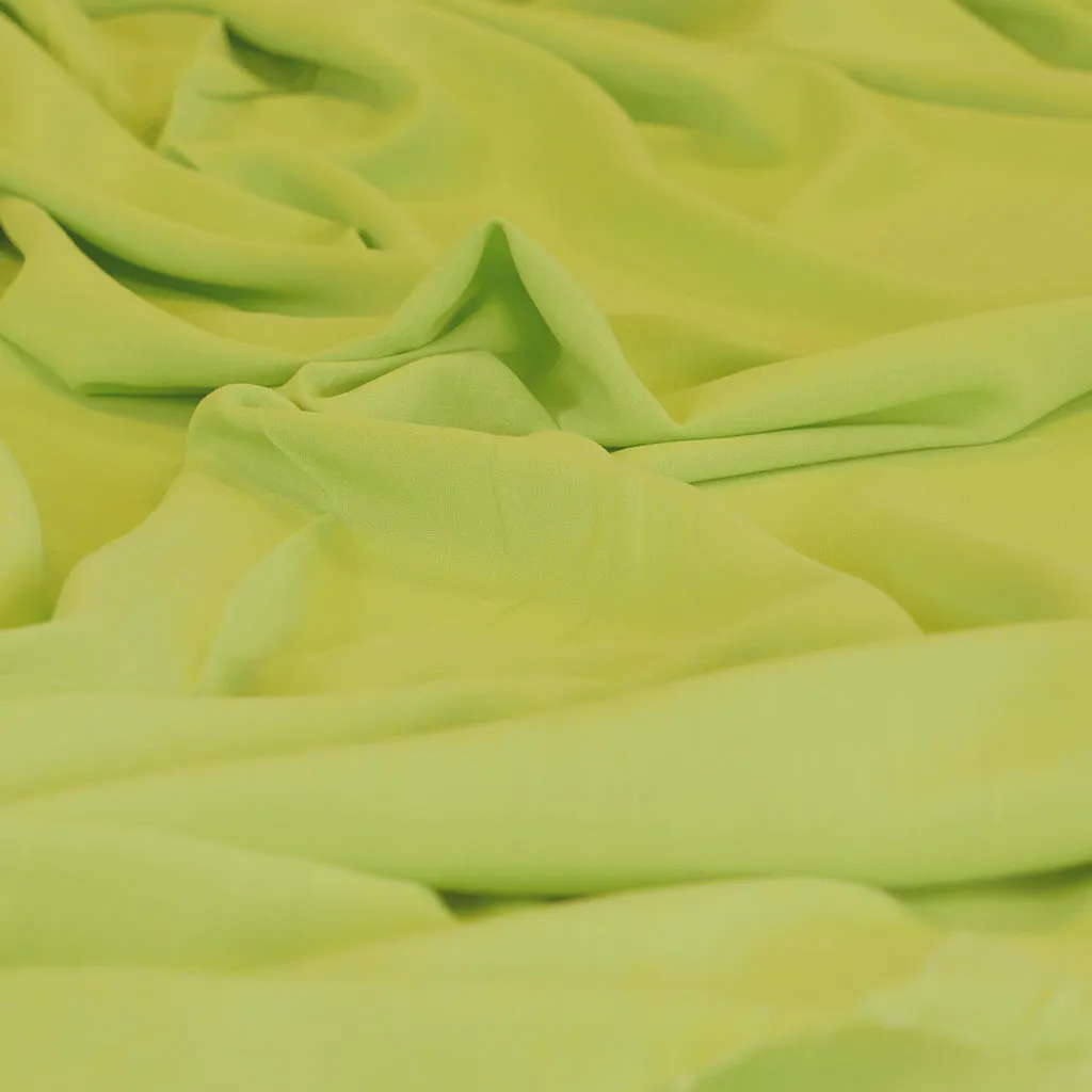 Mons - Bitter Lime Green Viscose Linen Woven Fabric - 2.4m Remnant