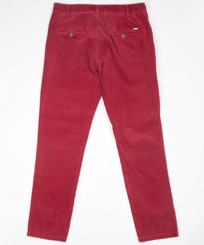 Moorby Slim Fit Cord Trouser Red