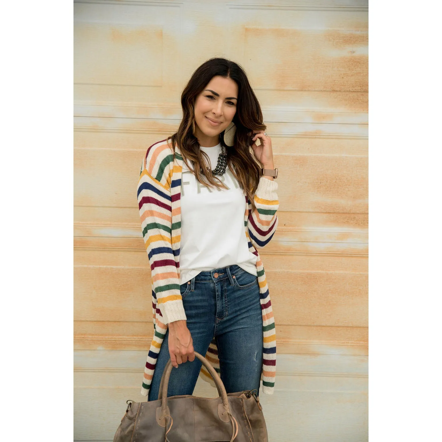 Multi Color Striped Cardigan