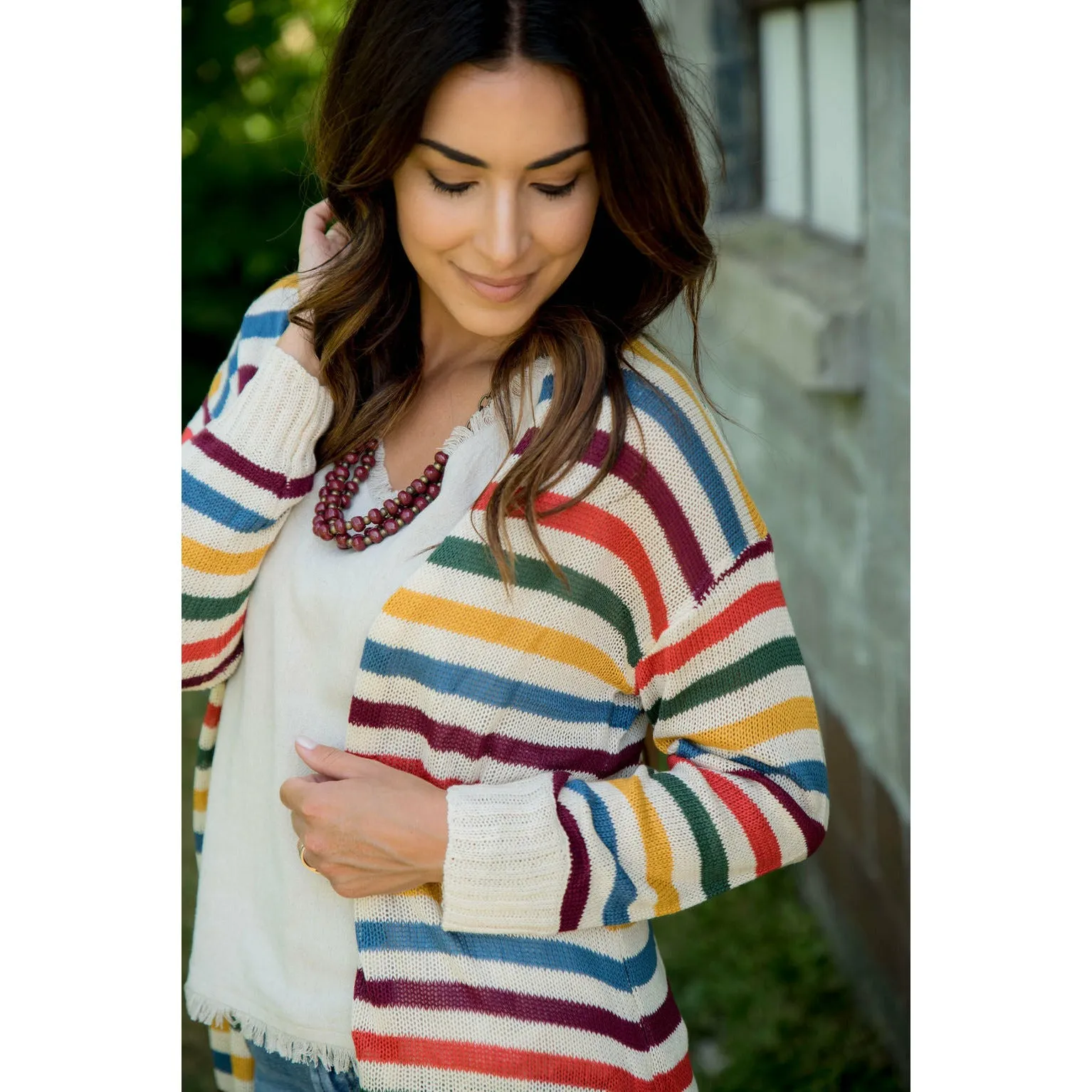 Multi Color Striped Cardigan