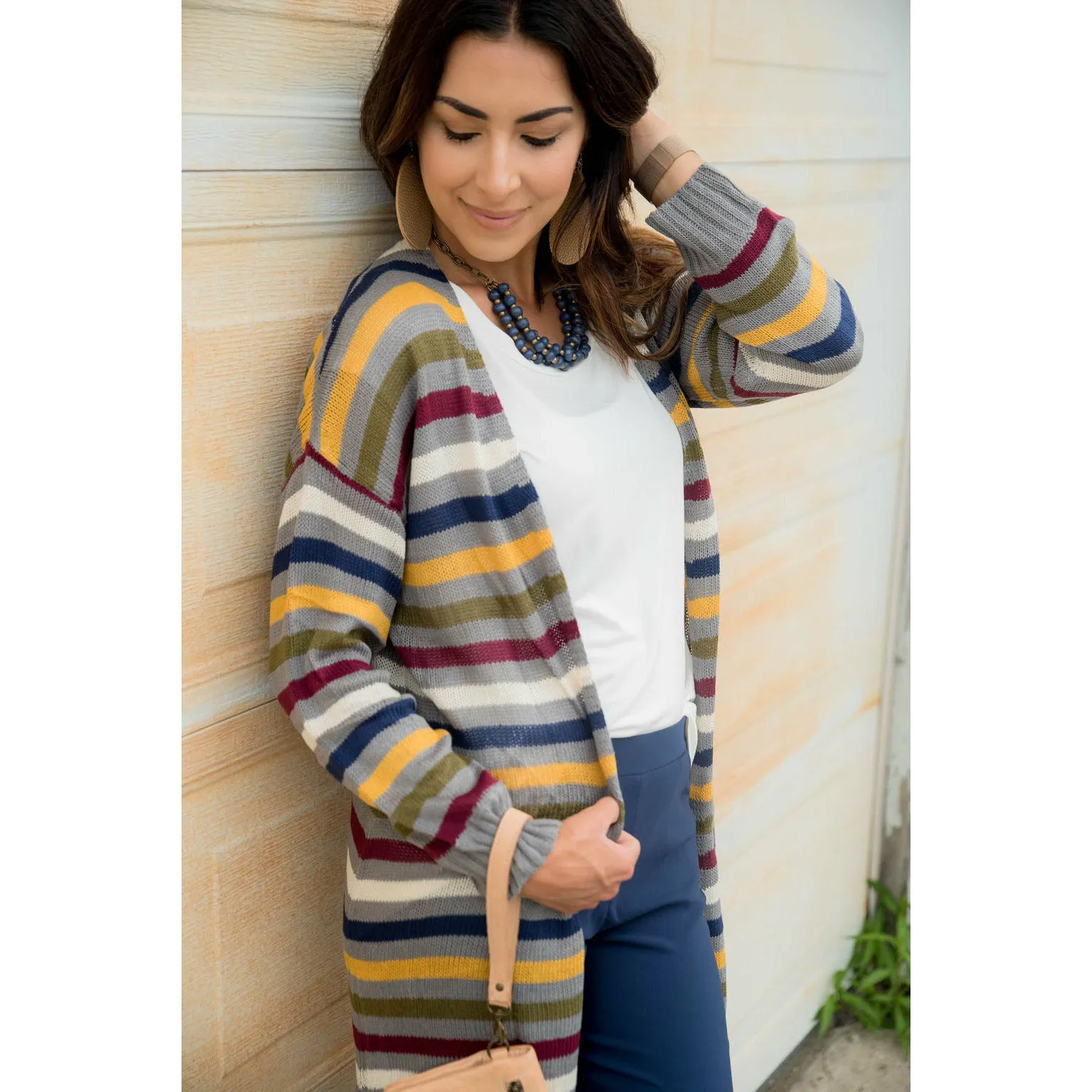 Multi Color Striped Cardigan