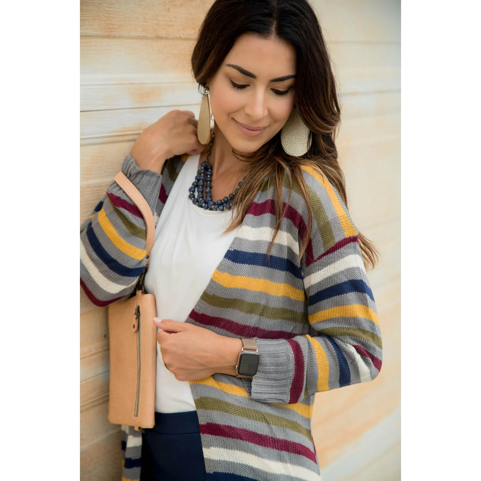 Multi Color Striped Cardigan