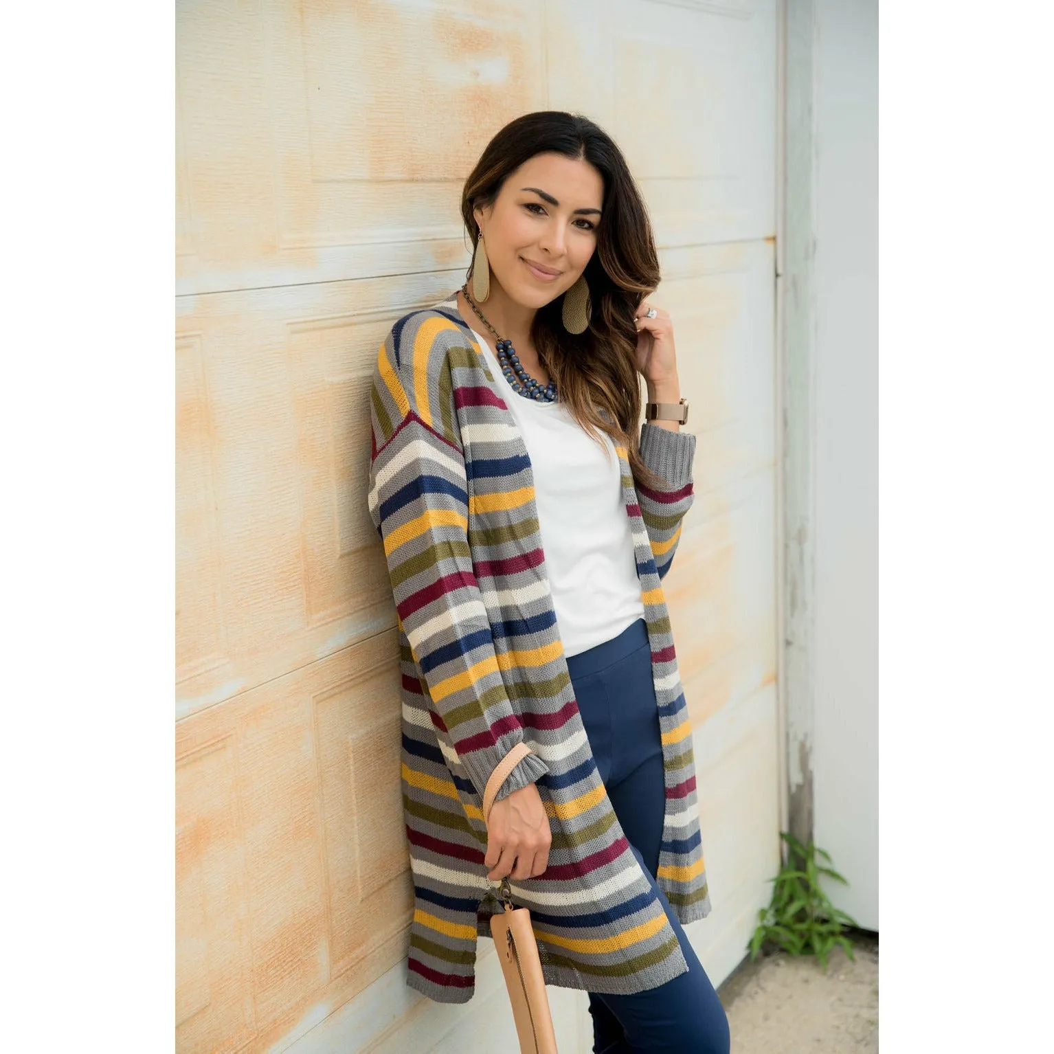 Multi Color Striped Cardigan