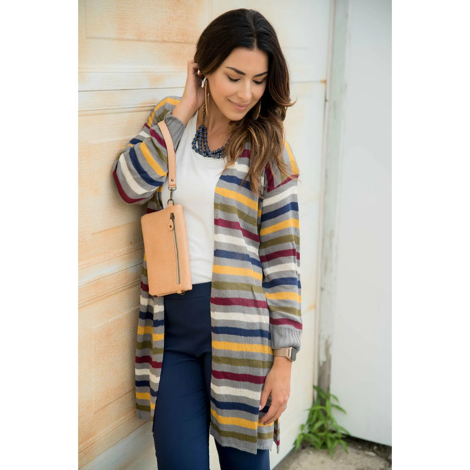 Multi Color Striped Cardigan