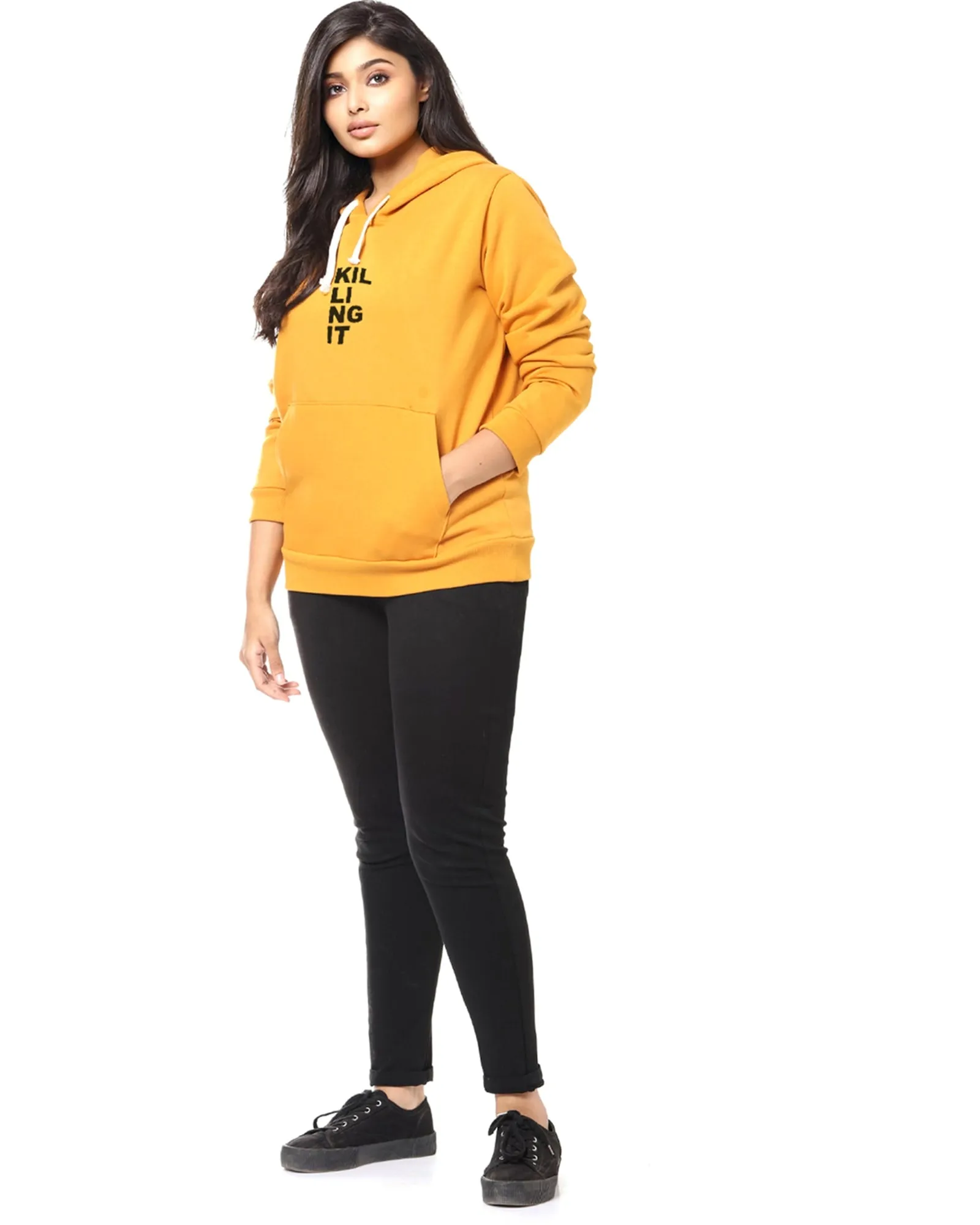 Mustard "Killing It" Text Printed Sweatshirt | Mustard