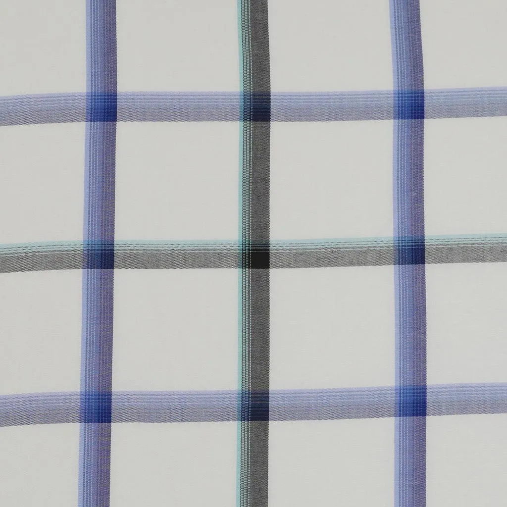 Nairn - Blue Yarn Dyed Asymmetrical Plaid Woven Fabric Sample