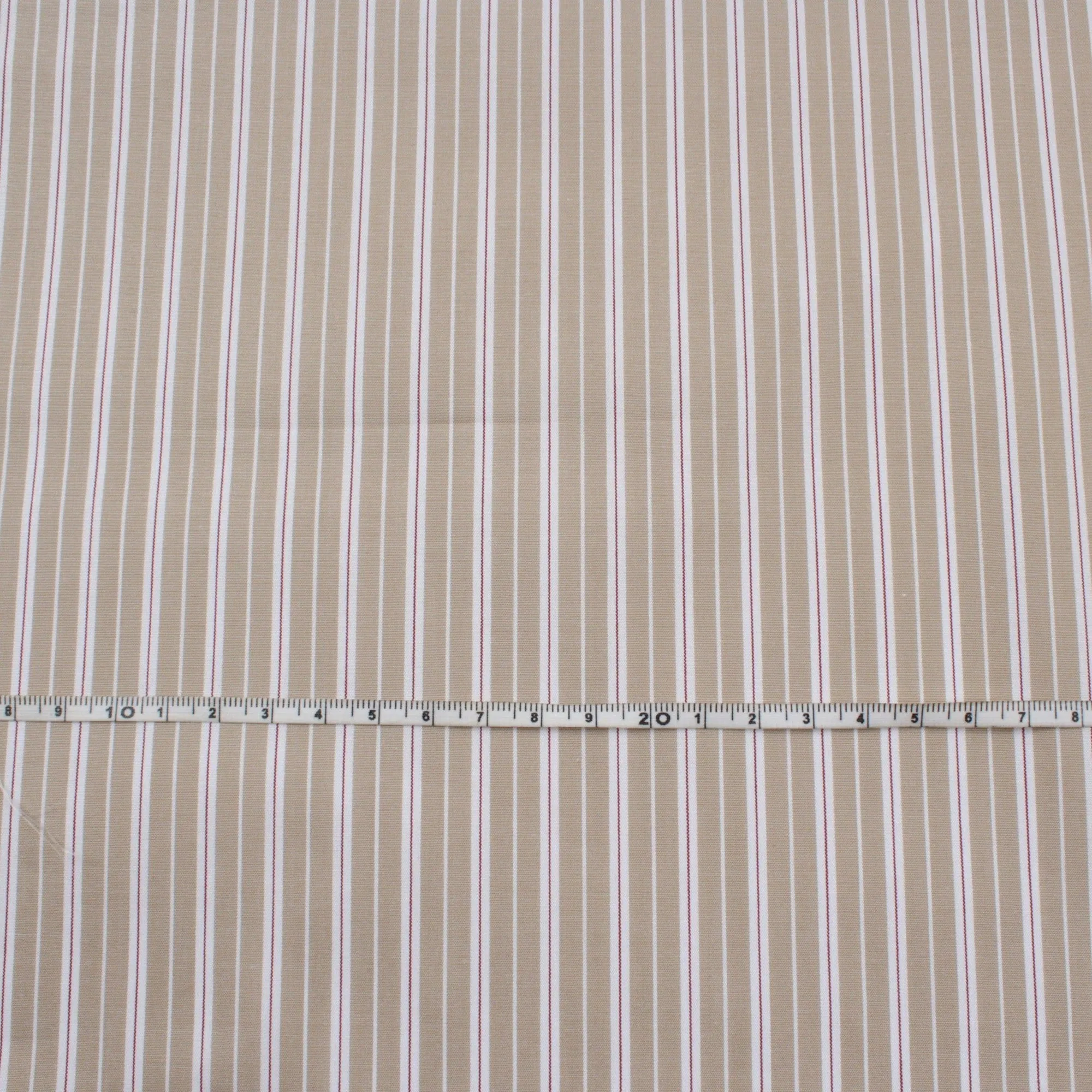 Organic Cotton Poplin Stripes - Beige - 3 Variants Available