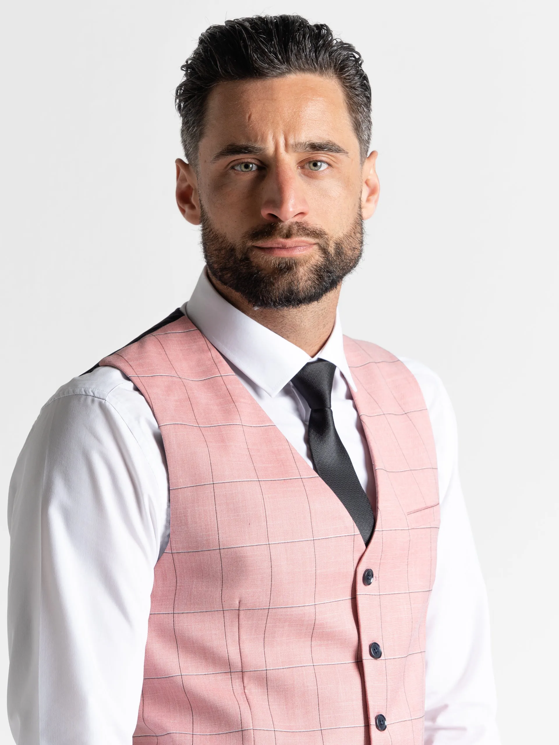 OXFORD PINK WITH BLACK CHECKS DETAILING