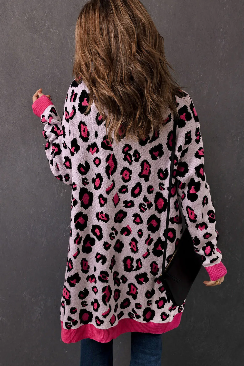 Pink Leopard Cardigan