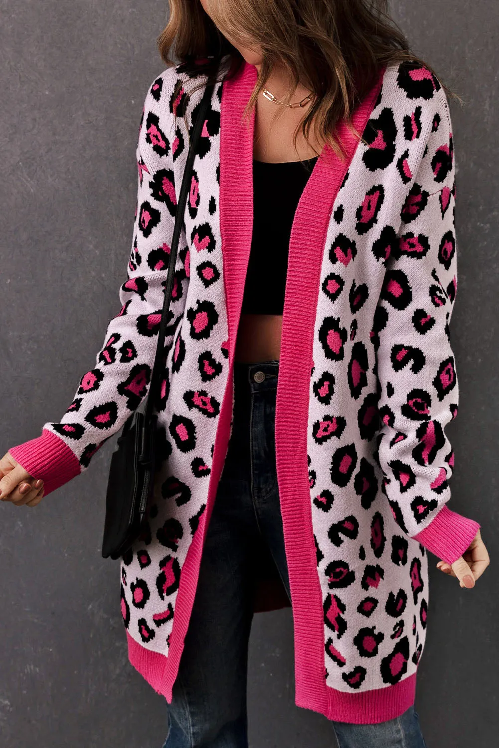 Pink Leopard Cardigan