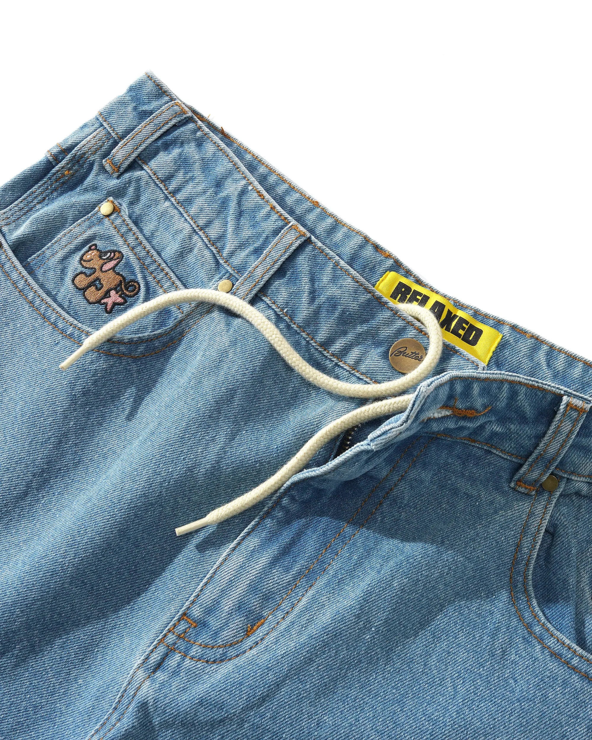 POOCH RELAXED DENIM JEANS WASHED INDIGO