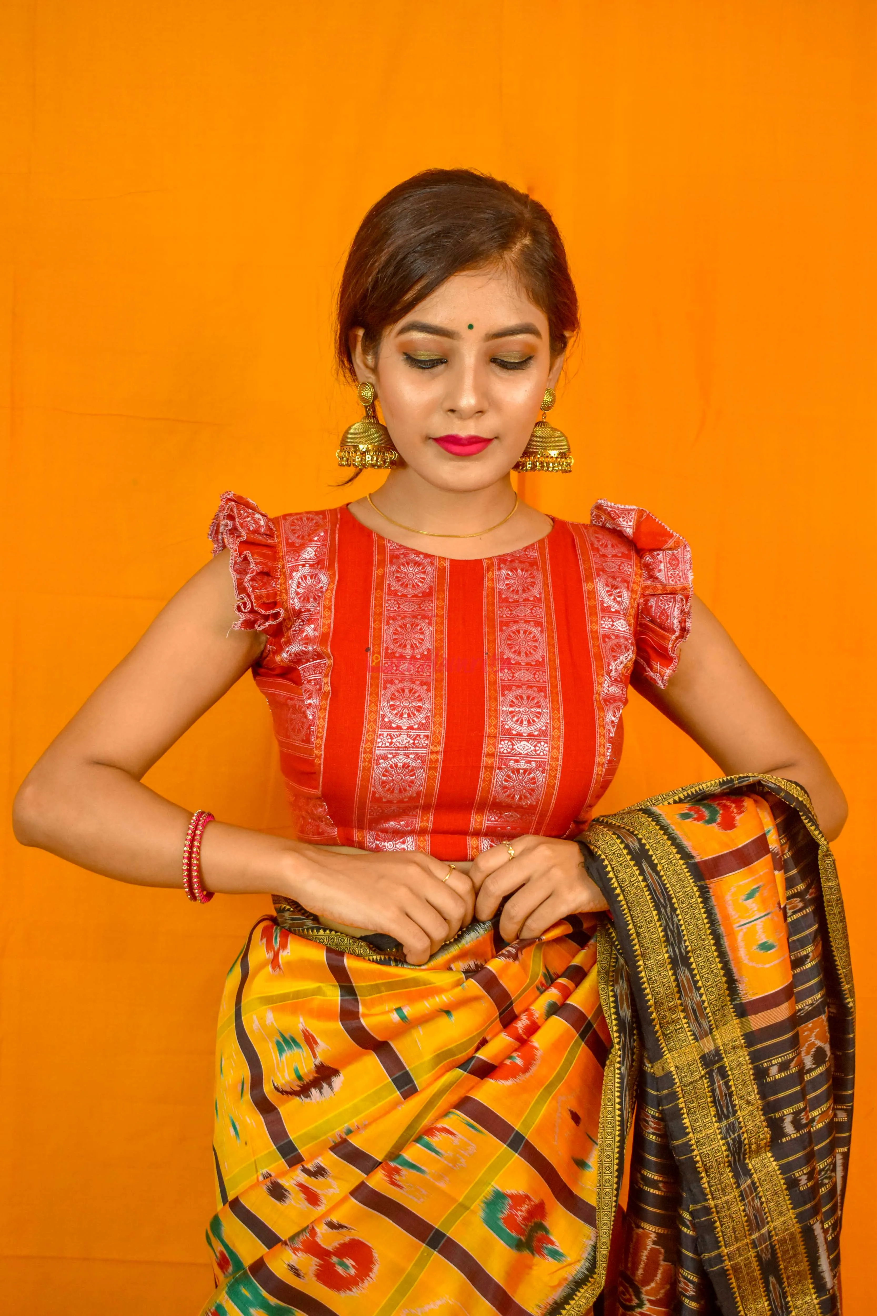 Red Konark Chakra (Blouse)