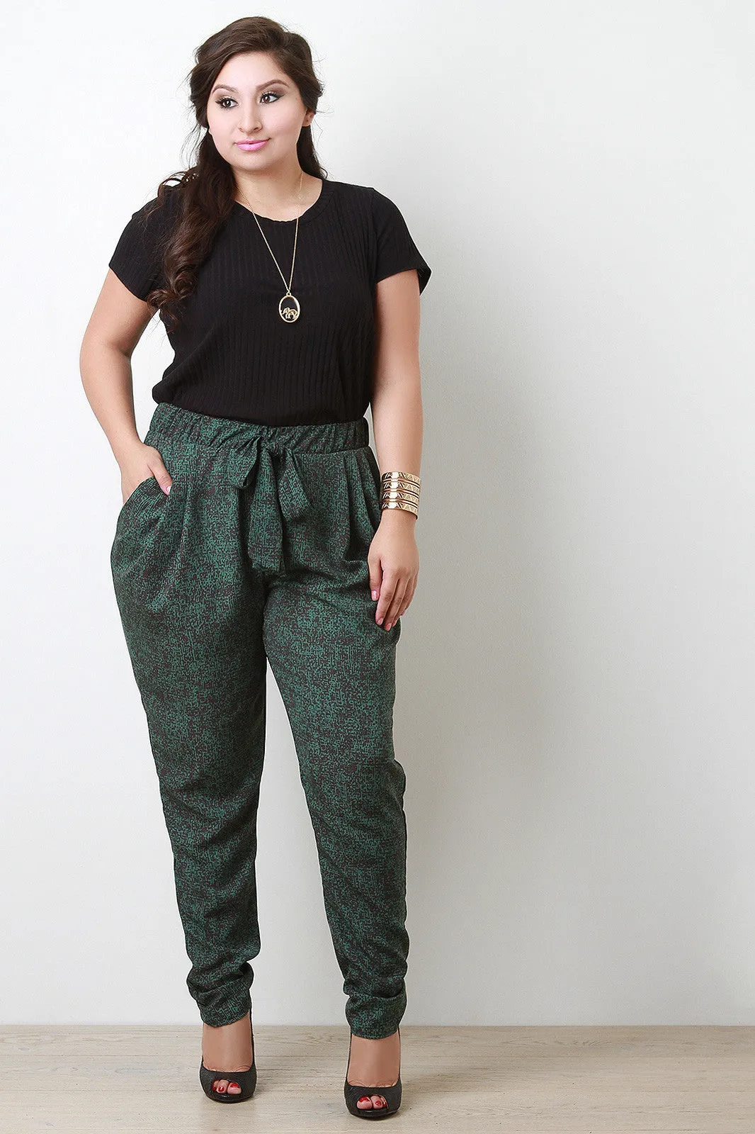 Relaxed Fit Patterned Pants