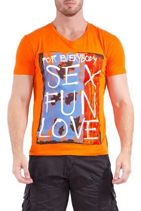 Sex Fun Love Orange Graphic Tee