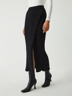 She's Effortless Graceful Rib Slit Skirt