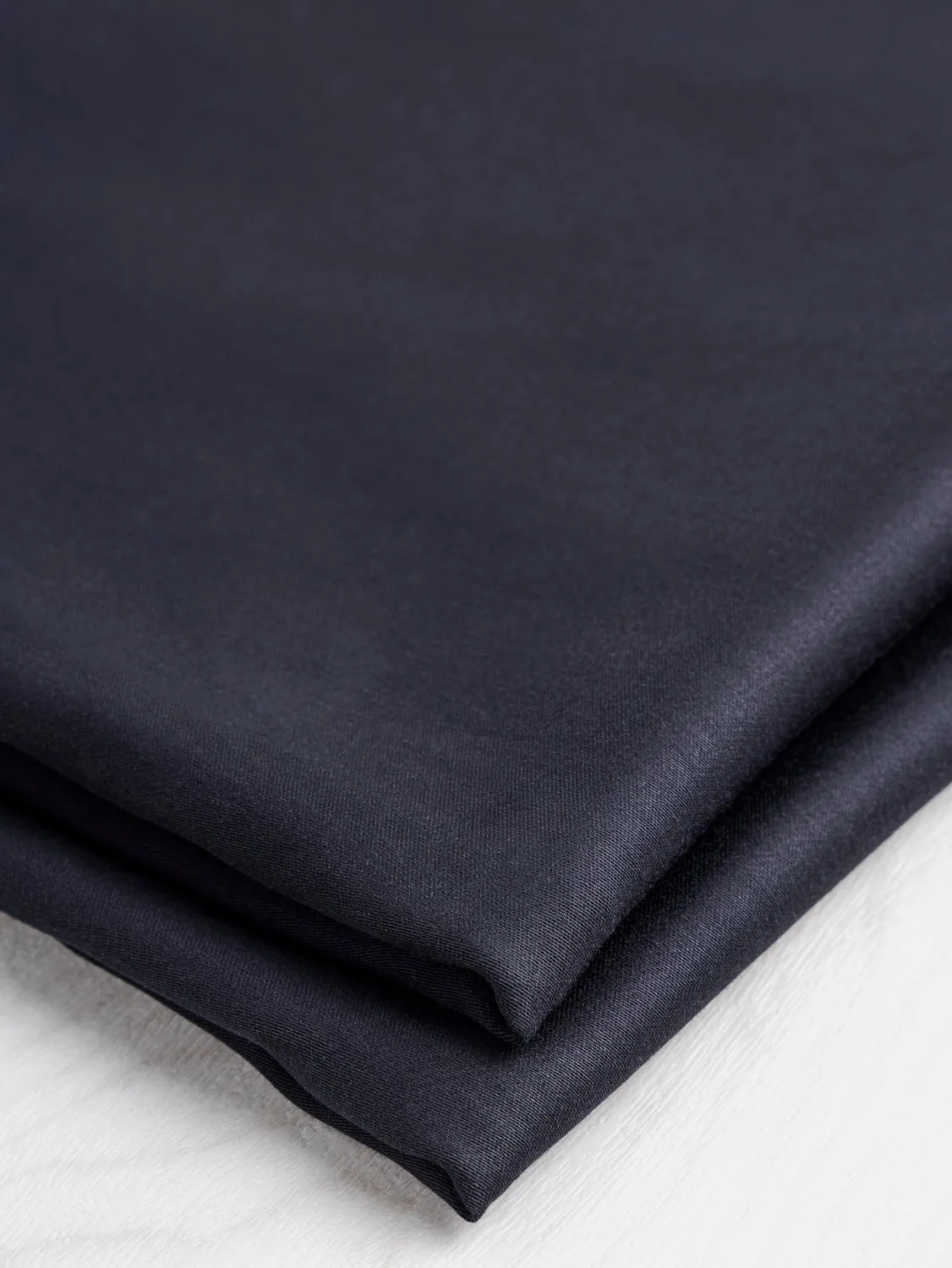 Tencel Lyocell Satin - Dark Navy - Swatch