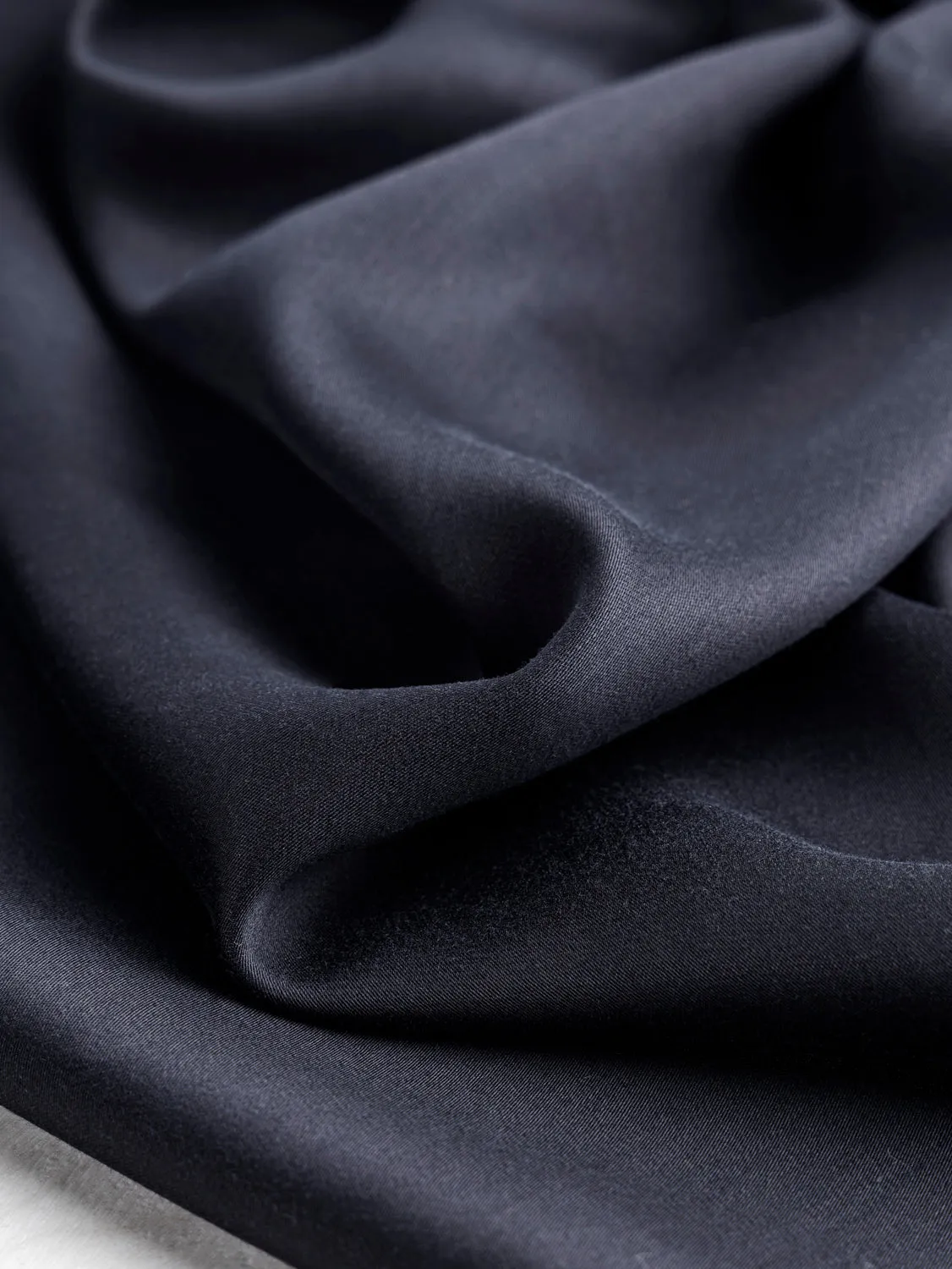 Tencel Lyocell Satin - Dark Navy - Swatch