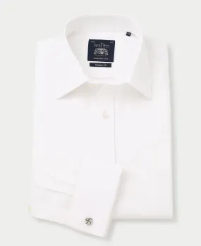 White Poplin Classic Fit Non-Iron Formal Shirt - Single or Double Cuff