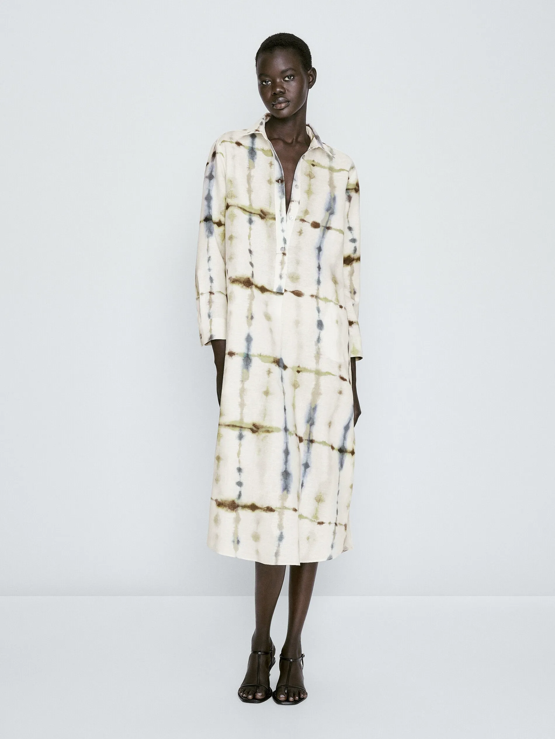 Women's  Off White Linen Dresses - BlackBeads