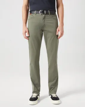 Wrangler Texas SLIM Mens Cotton Satin Trousers - Dusty Olive