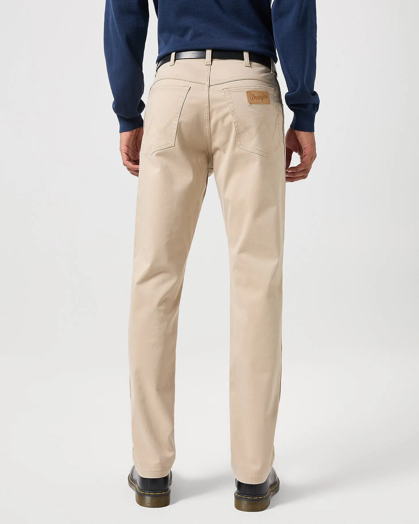 Wrangler Texas SLIM Mens Cotton Satin Trousers - Plaza Taupe